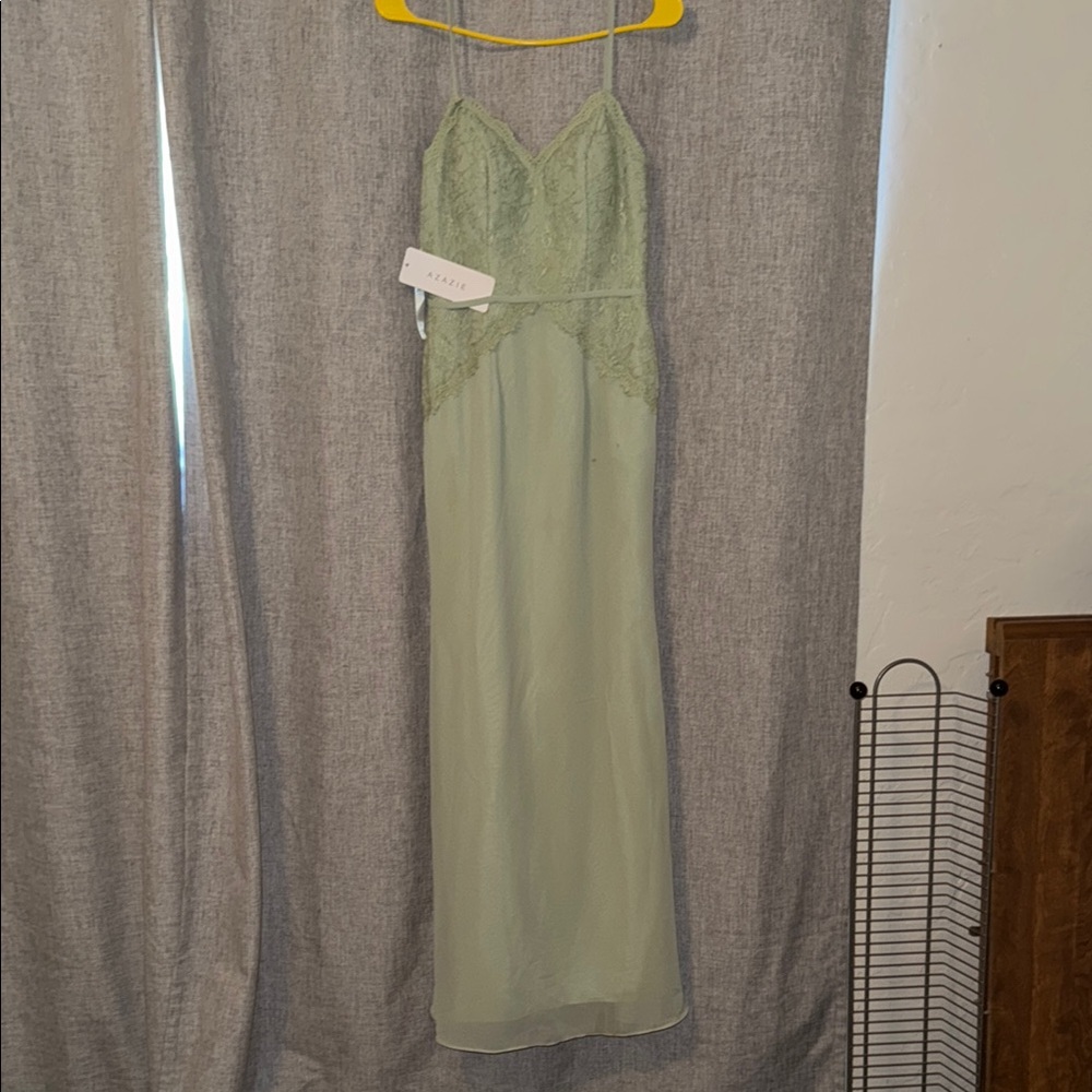 Elegant Green Lace Slip Dress